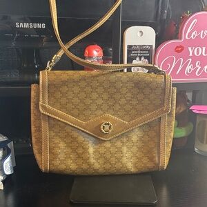 Celine vintage Tan Patterned Shoulder Bag